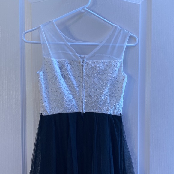 SOLD Girls White and Black Tea Length Formal - Picture 2 of 3
